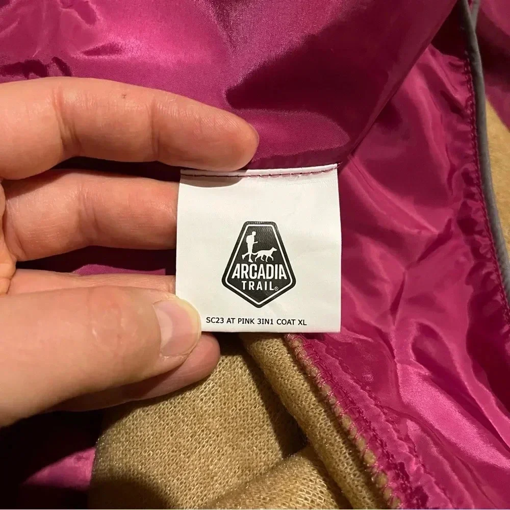 Dog Jacket Arcadia Trail 3 In 1 Multi Wear Coat Pink Size XL
